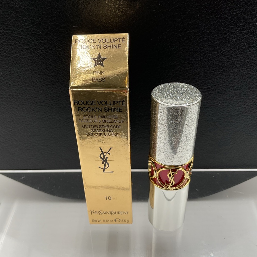 Yves Saint Laurent Rouge Volupté Rock ‘N Shine Lipstick in 10 Pink Bass - BNIB - Picture 6 of 16